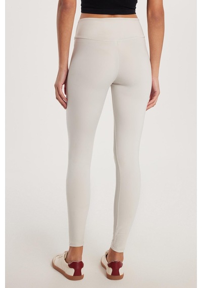 Tudors Kadın Süper Slim Beli Lastikli İnterlok Standart Boy Normal Bel Gri Tayt-33530 Gri
