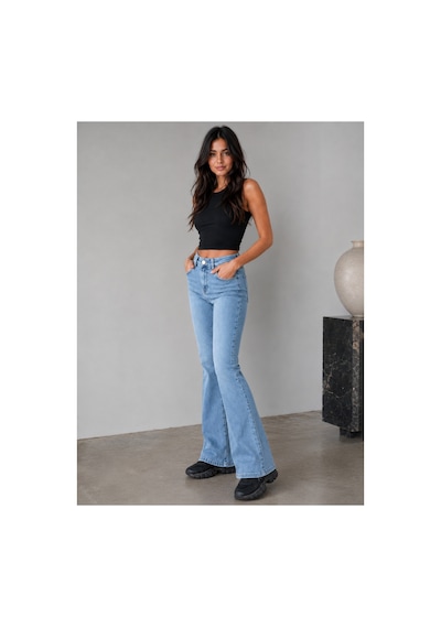 Kene Jeans Buz İşlemli Yüksek Bel Esnek/likralı Denim/kot İspanyol Paça Jeans Pantolon Buz İşlemli Kene Jeans Buz İşlemli Yüksek Bel Esnek/likralı Denim/kot İspanyol Paça Jeans Pantolon Buz İşlemli