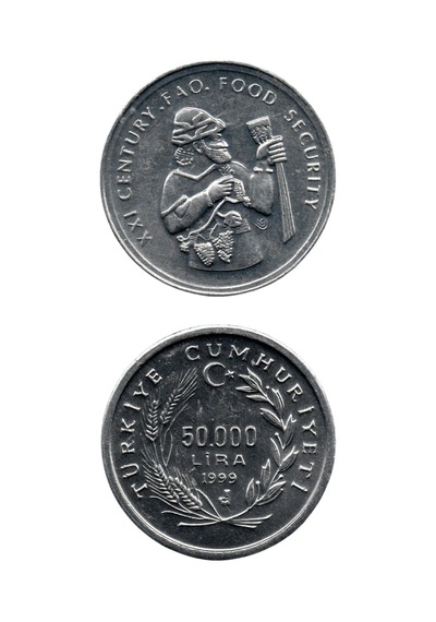 F.a.o. 50.000 Lira 1999 Şarapçılık Çil Eski Madeni Para
