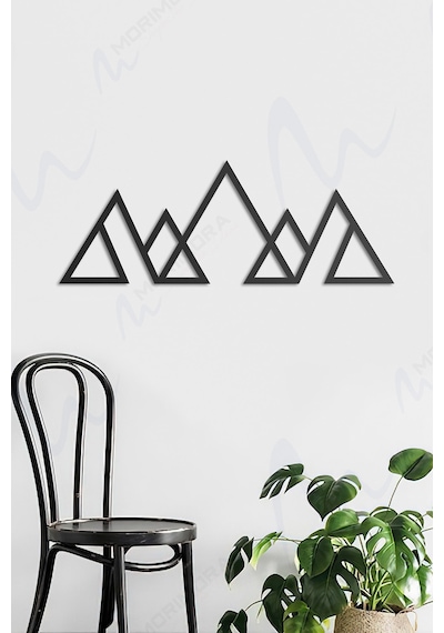 Mountain Metal Duvar Tablosu - 100 Cm - Siyah
