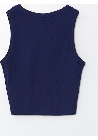 Lcw Vision Lacivert Bisiklet Yaka Dokulu Kadın Crop