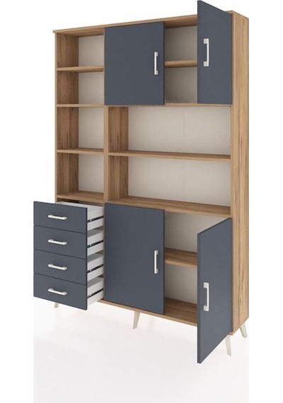 Arges Dolap 9 Raflı 4 Çekmeceli 4 Kapaklı 132x30x195 Çam-antrasit/antrasit Antrasıt/antrasıt Arges Dolap 9 Raflı 4 Çekmeceli 4 Kapaklı 132x30x195 Çam-antrasit/antrasit Antrasıt/antrasıt