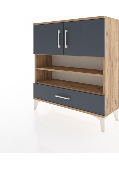 Arges Şifonyer 4 Raflı Tek Çekmeceli 2 Kapaklı 88x30x96 Çam-antrasit Atlas Çam Arges Şifonyer 4 Raflı Tek Çekmeceli 2 Kapaklı 88x30x96 Çam-antrasit Atlas Çam