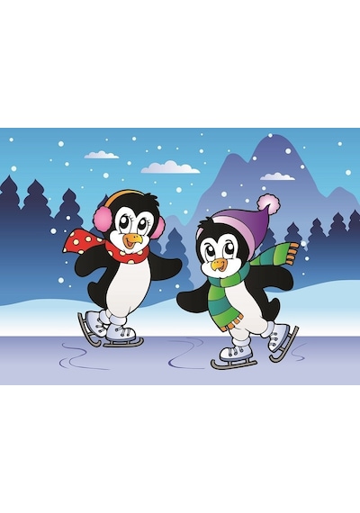 Neşeli Penguenler Kutulu Puzzle/Yapboz 12+24 Parça