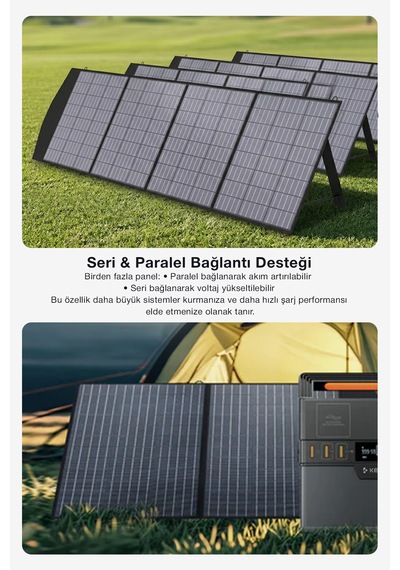 200w Taşınabilir Güneş Panelili Kamp & Karavan İçin Katlanabilir Solar Güç Kaynağı