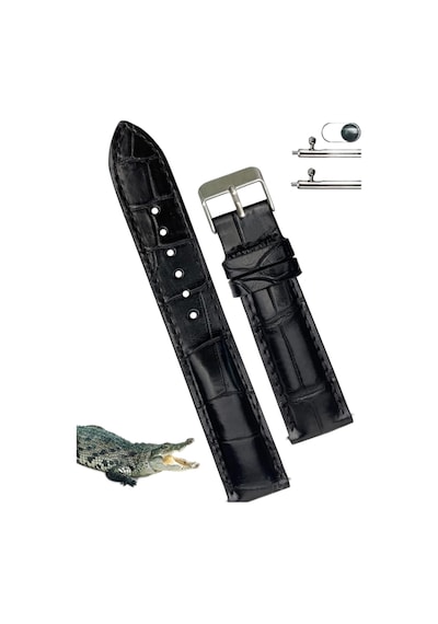 22mm Uyumlu Siyah Crocodil Desenli Deri Saat Kordonu Akıllı Pim 46mm Kasa Uyumlu Diğer