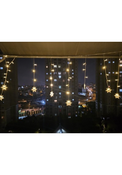 Delux Serisi Yıldız 4m 96 Led 19 Saçak 40-50-60cm Gün Işığı Boyutu:7cm Tasarimlik Mekanlik Partilik