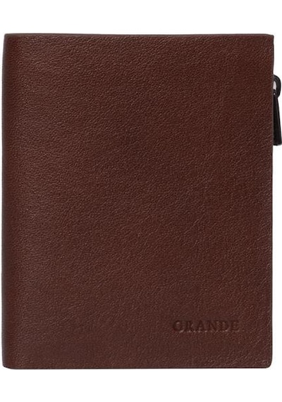Grande Gerçek Deri Unisex Cüzdan Hakiki Deri Küçük Boy Kahve