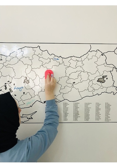 Türkiye Haritası Akıllı Kağıt Tahta 110X56 Cm + Kalem Hediye