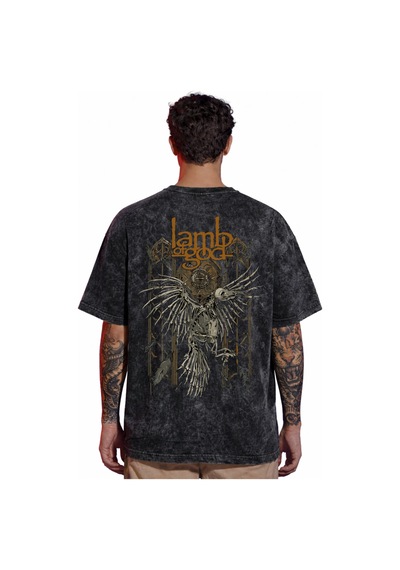 Tasarım Lamb Of God Rock Metal Müzik Grubu Sırt Baskılı Unisex Ov Siyah