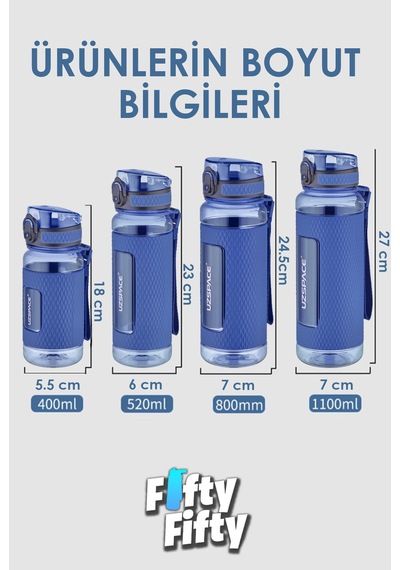 Uzspace 520ml Tritan Su Matarası Silikon Korumalı Kaydırmaz Gövde Kahverengi Çok Renkli