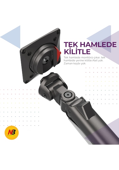 North Bayou D9c 27-50 İnch Çift Kol 2-20 Kg Vesa Uyumlu Profesyonel Monitör Standı