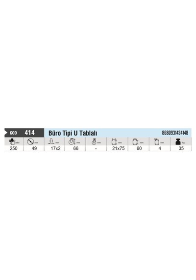 Hırdavatım Büro Tipi U Tabanlı Teker 4 Adet