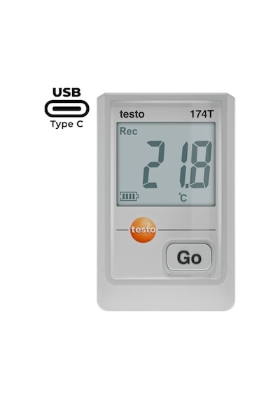 Testo 174t Usb-c Girişli Mini Sıcaklık Kayıt Datalogger Cihazı Beyaz