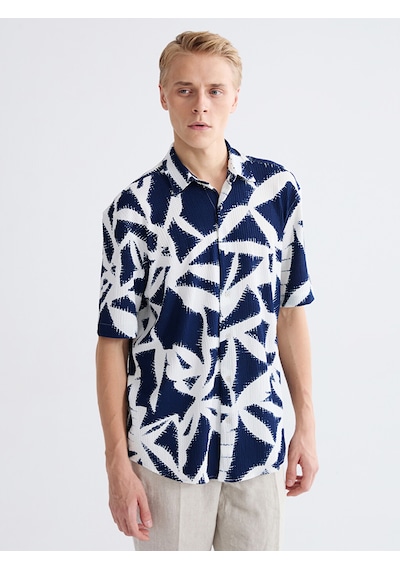Lcw Vision Lacivert Regular Fit Desenli Erkek Gömlek