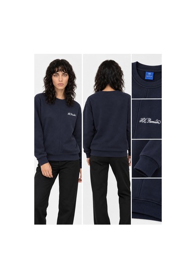 Hk Premium Sweatshirt Bisiklet Yaka Hk Premium Logolu Erkek Basic Lacivert