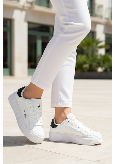 United Colors Of Benetton Beyaz Bağcıklı Unisex Spor Ayakkabı Bnı-12152 G