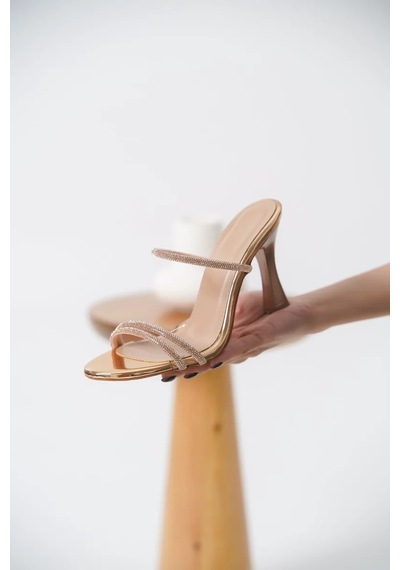 Trendella Topuklu Rose Gold Kadın Terlik Tr20my24f Yeşil
