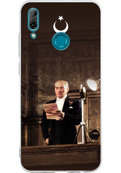 Huawei P Smart 2019 Uyumlu Atatürk İlk Meclis Konuşması Baskılı Silikon Kılıf Renkli