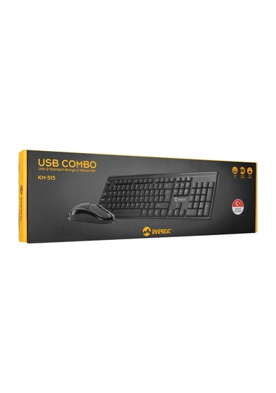Everest Km-515, Siyah, Türkçe Q, Kablolu, Klavye Mouse Set Diğer