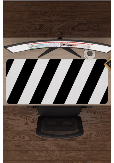 Siyah Beyaz 90x40 Xxl Taraftar Gaming Oyuncu Mouse Pad Kaymaz Taban Büyük Klavye Fare Altlığı Şerit
