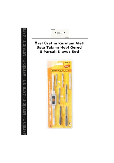 Özel Üretim Kurulum Aleti Usta Takımı Hobi Gereci 8 Parçalı Klavuz Seti