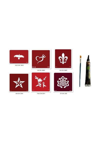 Airbrush Tattoo Taç Yıldız Hint Kınasıyla Geçici Dövme Seti