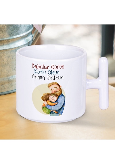 Babalar Günün Kutlu Olsun Canım Babam Baskılı Babalar Gününe Özel Hediyelik T Kupa Bardak Beyaz
