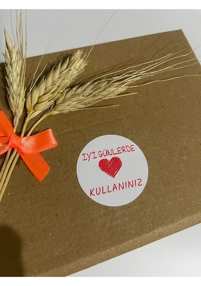 İyi Günlerde Kullanınız Kırmızı Yazılı Kalpli Yuvarlak Etiket 4x4 Cm 120 Adet