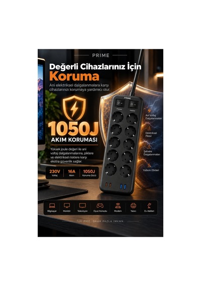 Robeve Fulltech Prıme 10 Lu Akım Korumalı Priz 3680w - 1050j Koruma, 2 Usb-c + 2 Usb-a, 2 Metre Kablolu, 1+1 Bağımsız Aç/kapa Anahtarlı Çoklu Uzatma Prizi Grup Priz 10'lu Priz 2 M Robeve Fulltech Prıme 10 Lu Akım Korumalı Priz 3680w - 1050j Koruma, 2 Usb-c + 2 Usb-a, 2 Metre Kablolu, 1+1 Bağımsız Aç/kapa Anahtarlı Çoklu Uzatma Prizi Grup Priz 10'lu Priz 2 M