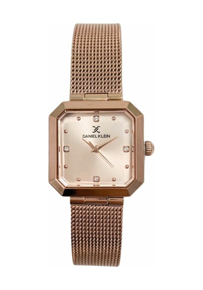 Daniel Klein Dke.1.10954-6 Kare Kadran Hasır Kordon 3 Atm Suya Dayanıklı Rosegold Kadın Kol Saati Rose Gold