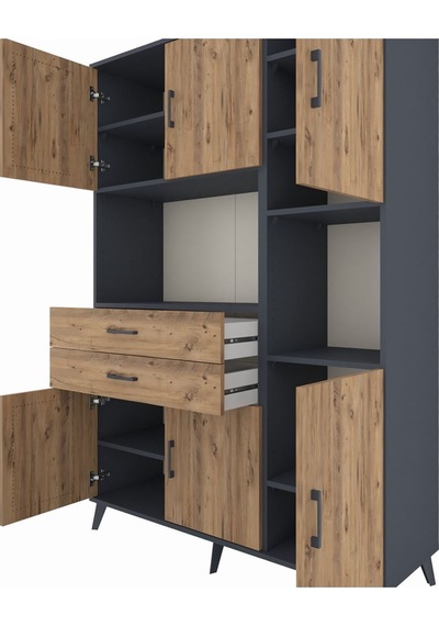 Hyperion Dolap 9 Raflı 2 Çekmeceli 6 Kapaklı 132x44x195 Antrasit-çam/çam Atlas Çam/atlas Çam Hyperion Dolap 9 Raflı 2 Çekmeceli 6 Kapaklı 132x44x195 Antrasit-çam/çam Atlas Çam/atlas Çam