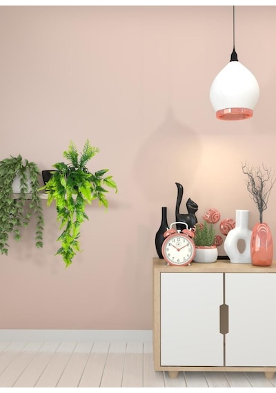 Yapay Çiçek Sarkan Boston Fern Yapraklı Bitki Küçük Siyah Saksıda Yapay Sarmaşık 55cm