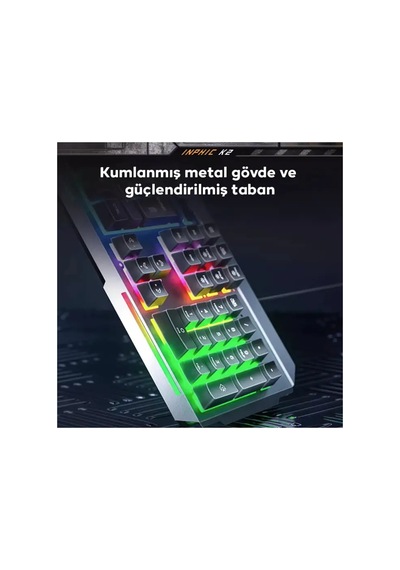 Inphic K2 Usb Kablolu Oyun Klavyesi 104-key Sessiz Oyun Klavyesi Bilgisayar Laptop İ - Karbul9477-1