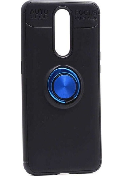 Oppo Rx17 Pro Kılıf Zore Ravel Silikon Kapak Siyah-Mavi