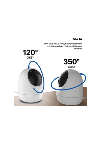 Ev Kamerası 2304p 3mp Wifi Mobil Kontrol Sesli 360 Ptz Gece Görüş İç Mekan Kamera