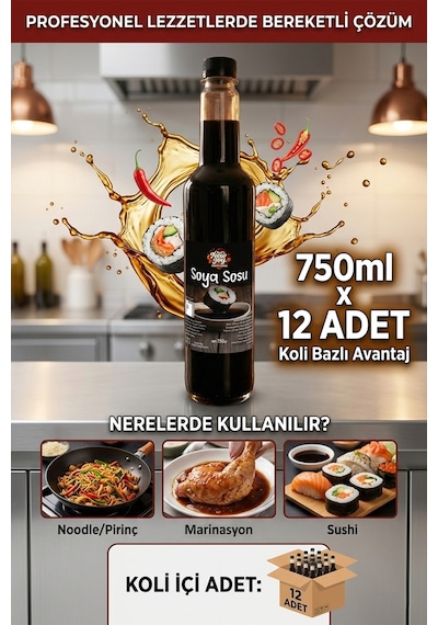 Soya Sosu 750 Ml X 12 Adet - 1 Koli Koli Bazlı Avantaj Paketi