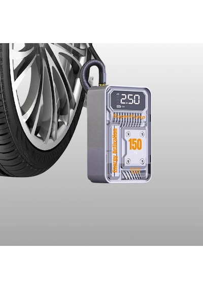 Kablosuz Hava Kompresörü 150 Psı Dijital Ekranlı 6000mah Taşınabilir Lastik Şişirme Pompası