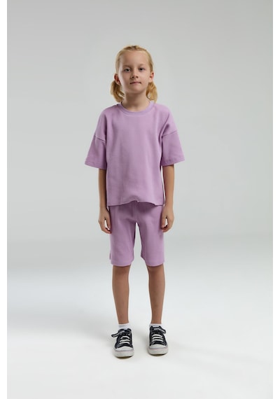 U.S. Polo Assn. Kız Çocuk Mor Bermuda Takım Mor