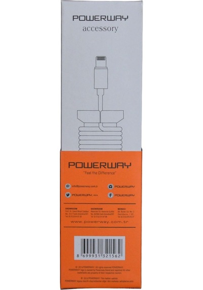 Powerway CX10 Lightning Örgülü  Hızlı Şarj Kablosu 1.1 M Turuncu