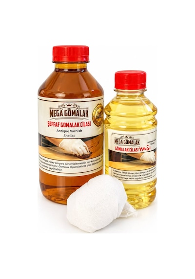 Şeffaf Cila Seti Gomalak 500 + Cila Yağı 250 Ml + 1 Adet Sürme Topu