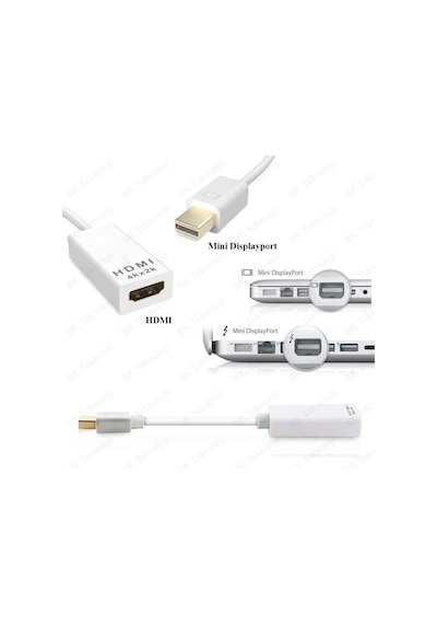 4Kx2K Mini Displayport (Thunderbolt) To Hdmı Dönüştürücü Kablo
