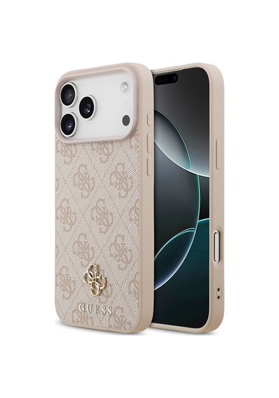 Apple Uyumlu iPhone 18 Pro Max Kılıf Guess  Lisanslı M-safe Şarj Özellikli Small 4g Classic Kapak Pembe
