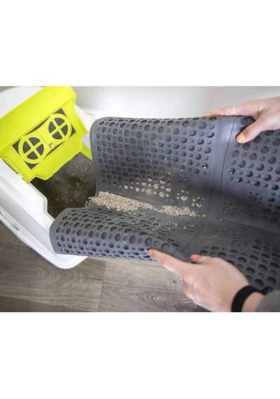 Purr-fect Paws Çok Amaçlı Kedi Kumu Matı - Gri, Orta, 1'li Paket