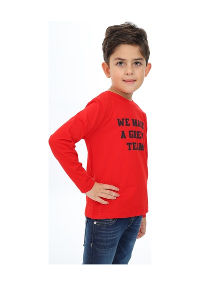 Toontoy Kids Toontoy Erkek Çocuk Baskılı Tişört Kırmızı