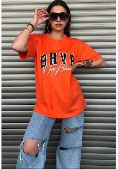 Kozia Outdoors Malkoçbey Baskılı Oversize Unisex T-şhirt Oranjj Oranj