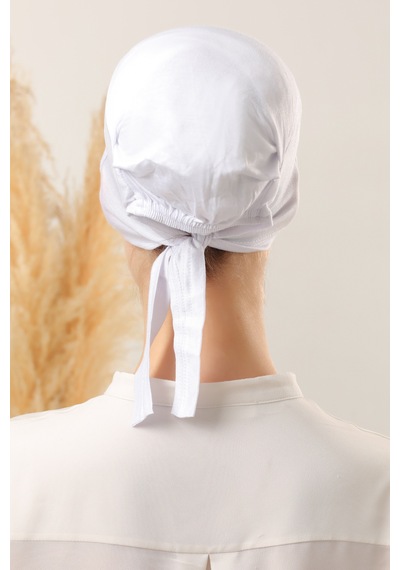Melodi Scarf Tesettür Silikonlu Kaymaz Bone - Likralı Bağlamalı Bone - Sıkmayan Rahat Nefes Alan Kumaş Beyaz Melodi Scarf Tesettür Silikonlu Kaymaz Bone - Likralı Bağlamalı Bone - Sıkmayan Rahat Nefes Alan Kumaş Beyaz