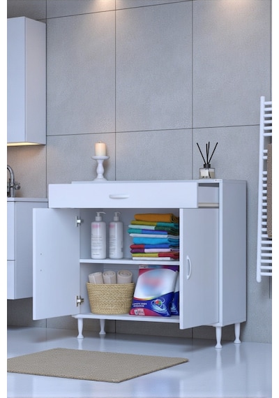 Eliusta Fre 100 Cm Çok Amaçlı Dolap 1 Raflı Tek Çekmeceli Banyo Mutfak Dolabı 100x88x32,5 Cm Organizer Dolap Beyaz Eliusta Fre 100 Cm Çok Amaçlı Dolap 1 Raflı Tek Çekmeceli Banyo Mutfak Dolabı 100x88x32,5 Cm Organizer Dolap Beyaz