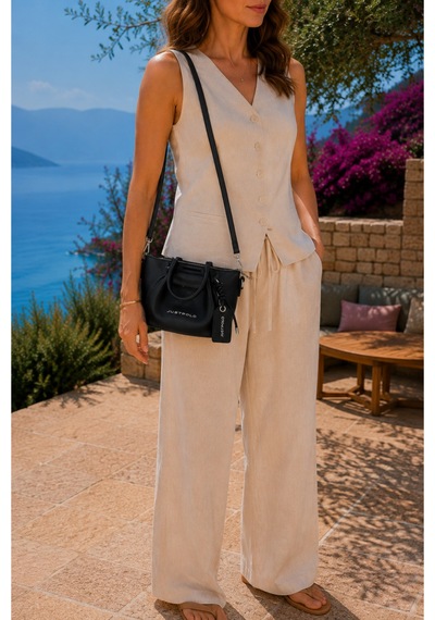 Just Polo Kadın Yeni Sezon Aksesuar Detaylı El Ve Omuz Çantası Ebat : 12 X 21 Cm Shopper Siyah