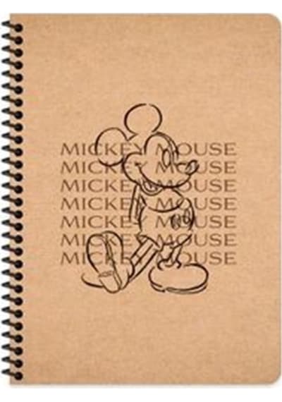 Mickey Mouse 16x22 Cm Çizgisiz Defter Beyaz Sayfa Kraft Kapak 80 Sayfa K1